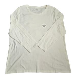 Kim Rogers Perfectly Soft‎ Womens White Cotton Long Sleeve Staple Piece Sz XXL